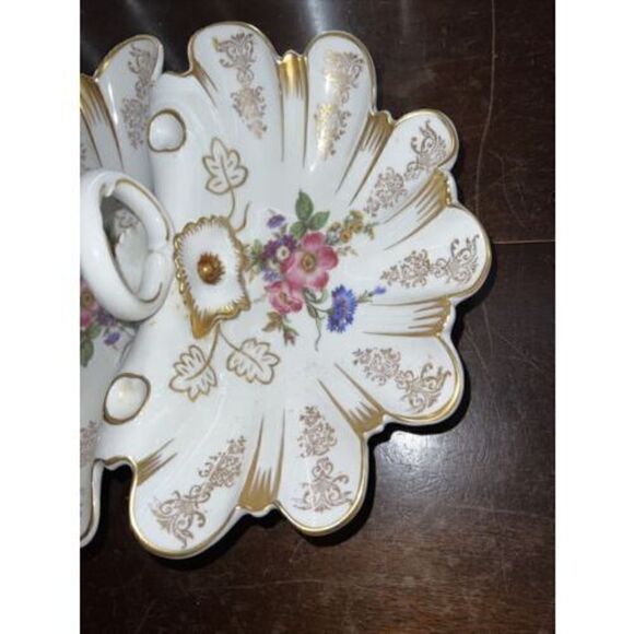 Gerold-Porzellan Bavaria Decorative Split Serving Dish Bowl Handle West Germany - Picture 5 of 9